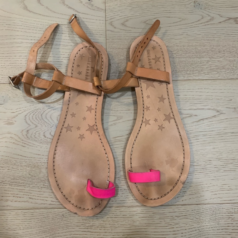 Malababa Tan/Pink Leather Sandal